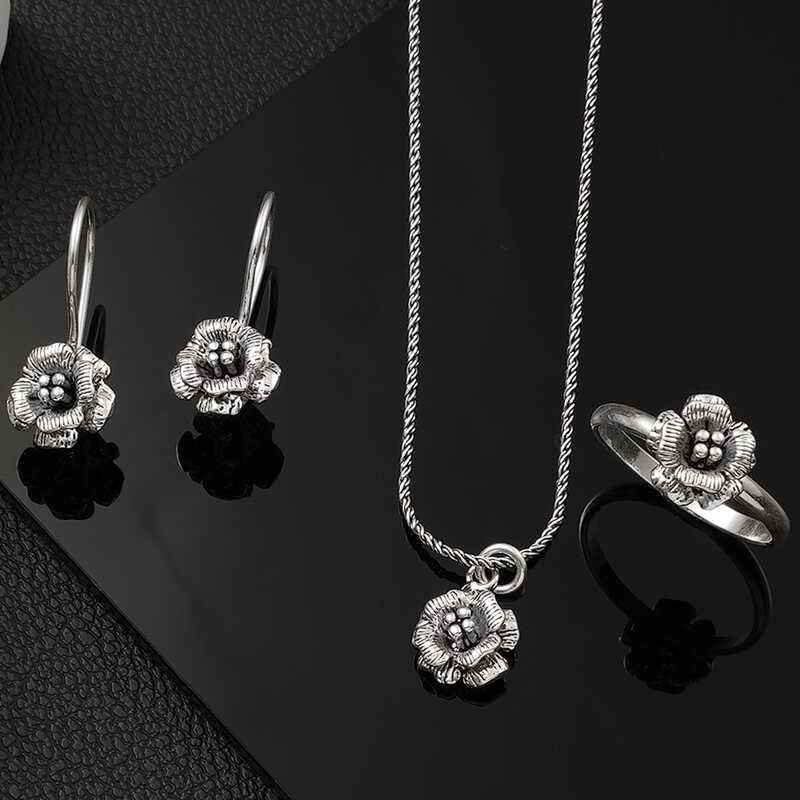 Rose Women's Silver Set