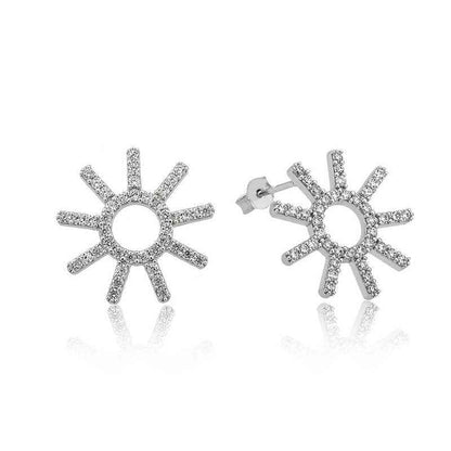 Sun Women's Silver Earrings