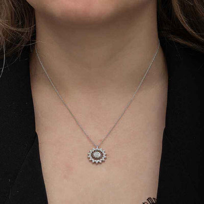 Sun Women's Silver Necklace