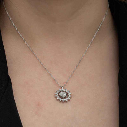 Sun Women's Silver Necklace