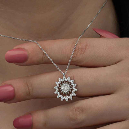 Sun Women's Silver Necklace
