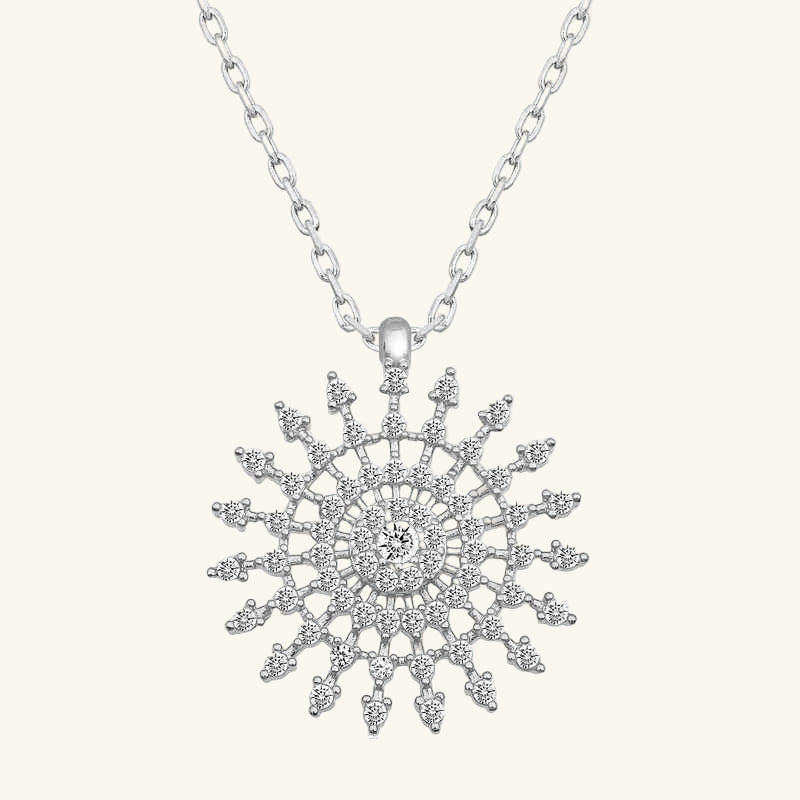 Sun Women's Silver Necklace