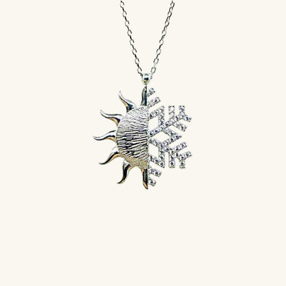 Sun Snowflake Women's Silver Pendant