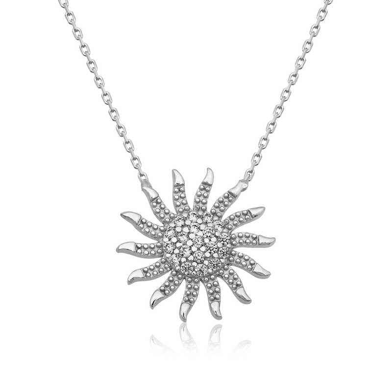 Sun Women's Silver Necklace