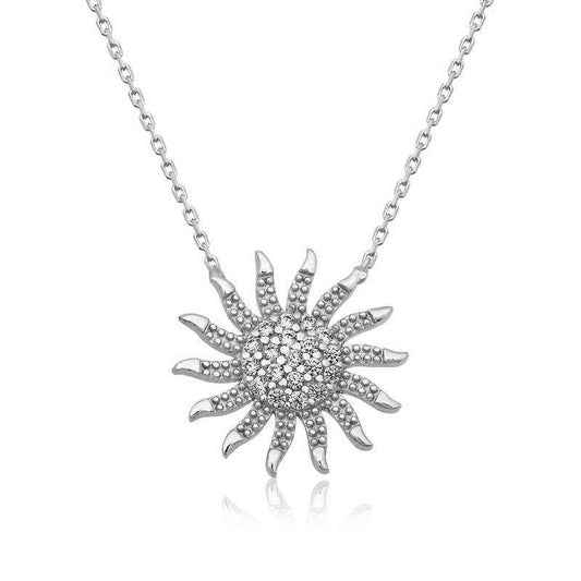 Sun Women's Silver Necklace