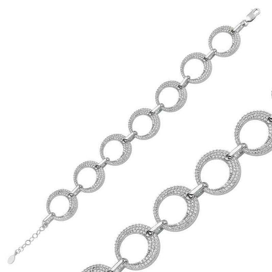 Stone Ring Women's Silver Bracelet