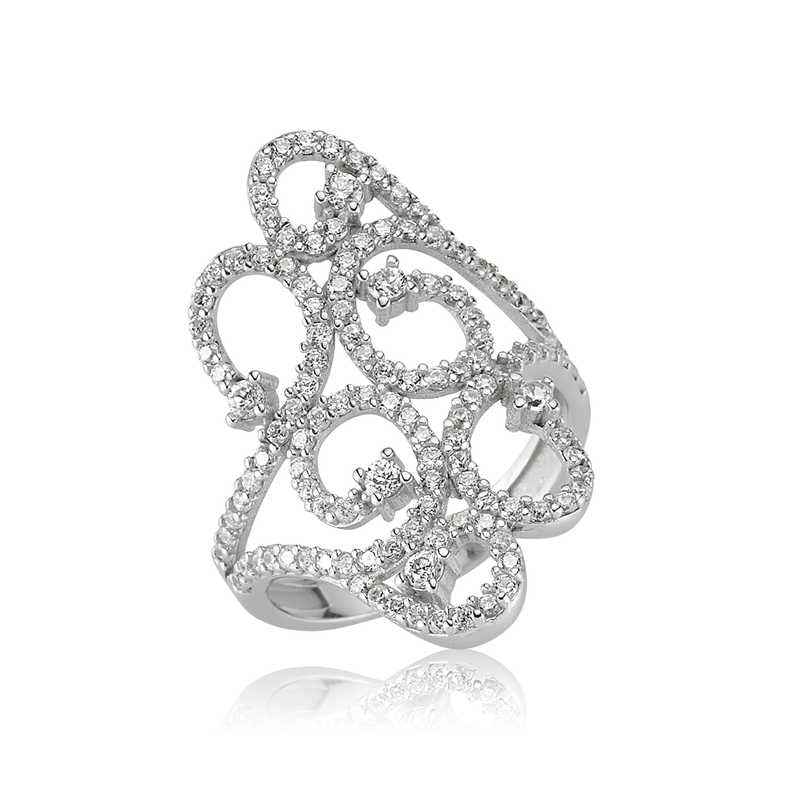 Ring Pattern Women's Silver Ring