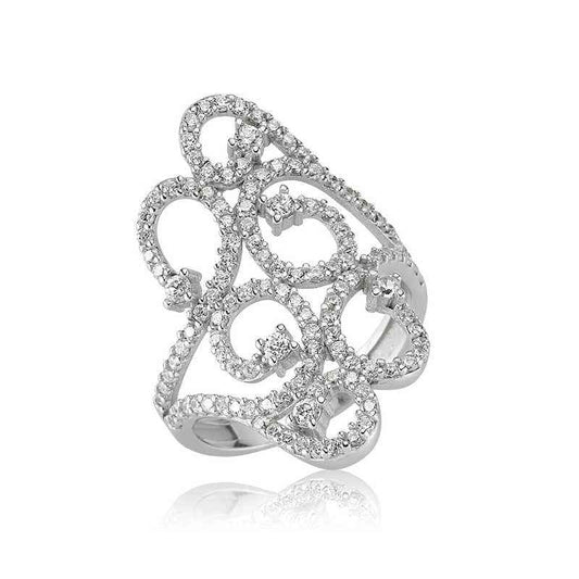 Ring Pattern Women's Silver Ring