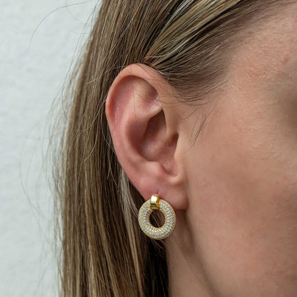 Bague plaquée or et boucles d'oreilles en argent pour femme