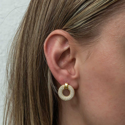Bague plaquée or et boucles d'oreilles en argent pour femme