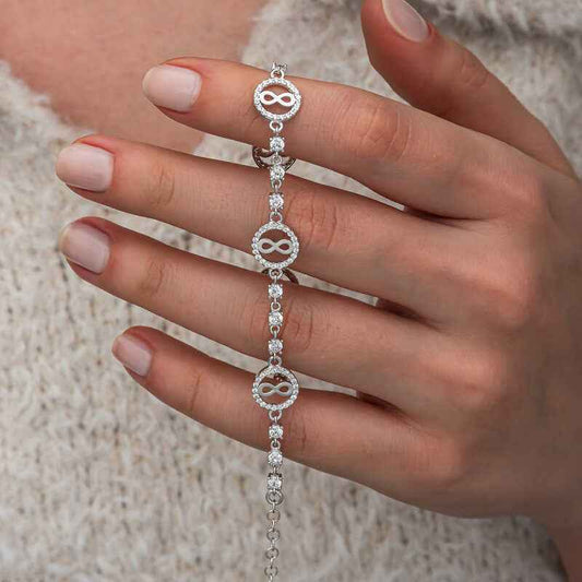 Infinity Inside Circle Women's Silver Bracelet