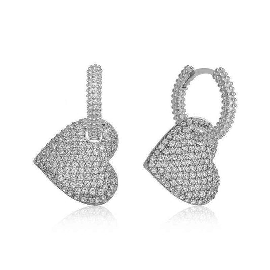 Heart Ring Women's Silver Earrings