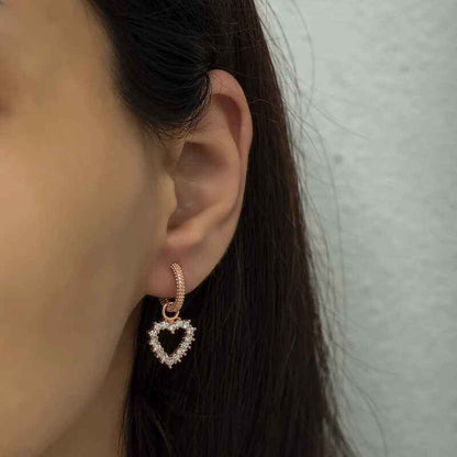 Heart Ring Women's Silver Earrings