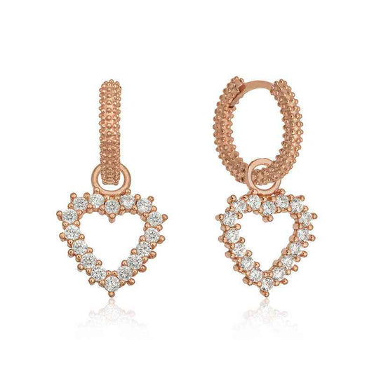 Heart Ring Women's Silver Earrings