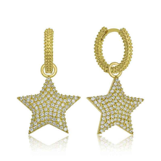 Star Hoop Women's Silver Earrings