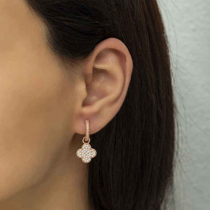 Clover Hoop Women's Silver Earrings