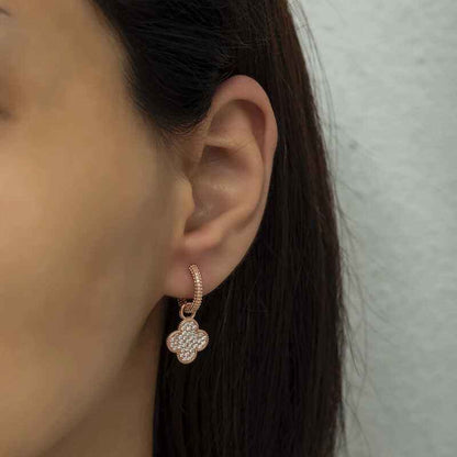 Clover Hoop Women's Silver Earrings