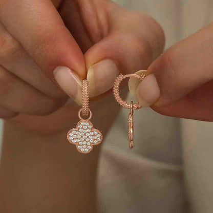 Clover Hoop Women's Silver Earrings