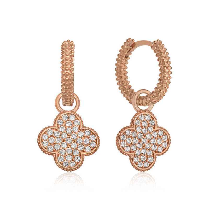 Clover Hoop Women's Silver Earrings