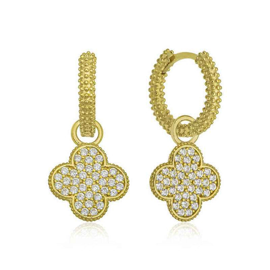 Clover Hoop Women's Silver Earrings