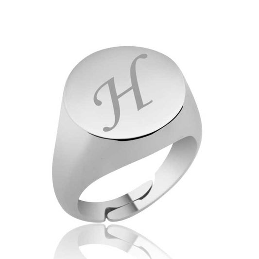 Bague ajustable en argent pour femme avec inscription « Chevalier »