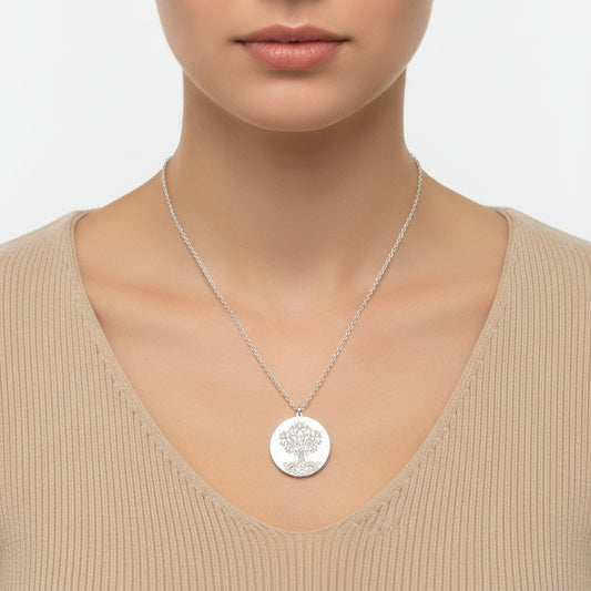 Baum des Lebens Damen Silber Halskette