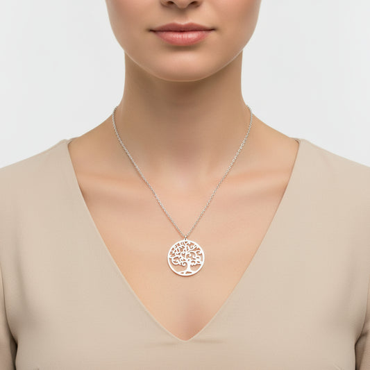 Baum des Lebens Damen Silber Halskette