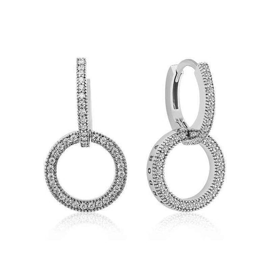 Interlocking Hoop Women's Silver Earrings