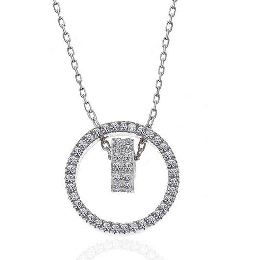 Interlocking Circle Women's Silver Necklace