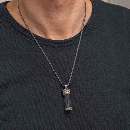Openable Locket Case Cevşen Men's Silver Necklace