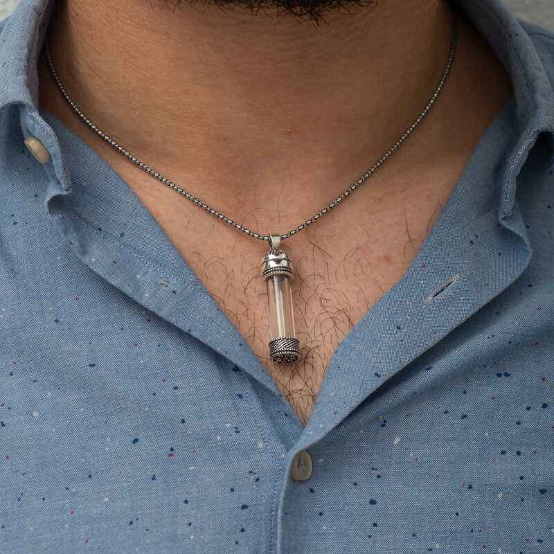 Openable Locket Case Silver Necklace
