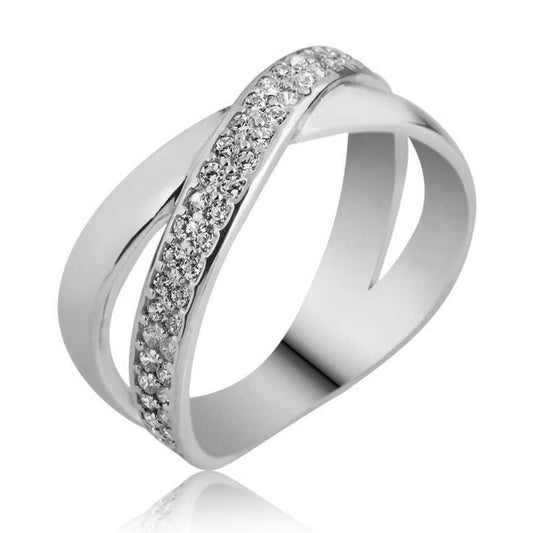 Bague double en argent pour femme
