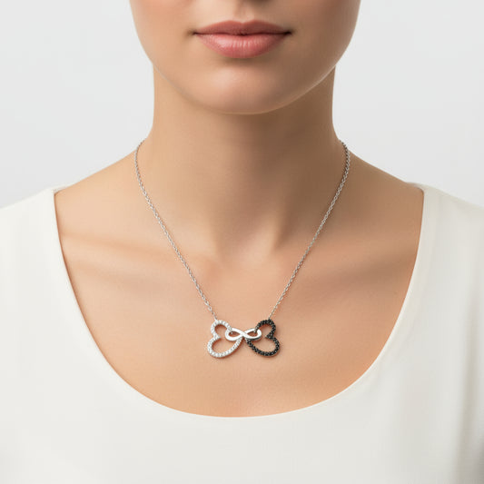 Two Heart Infinity Women's Silver Necklace