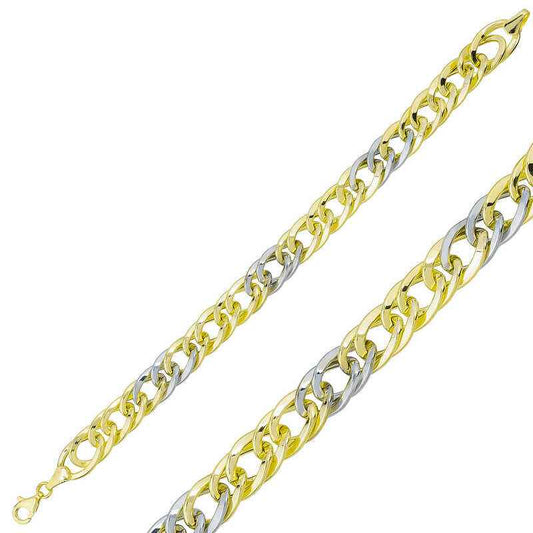 Two-Tone Chain Silver Bracelet