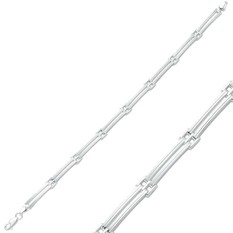 Bracelet homme en argent à double rangée