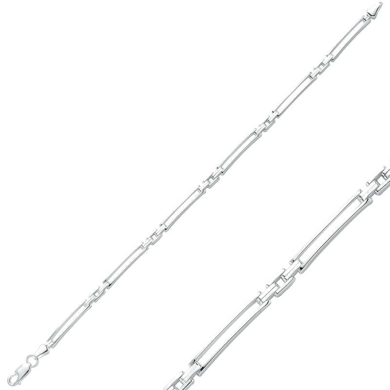 Bracelet fin en argent pour homme à double rangée