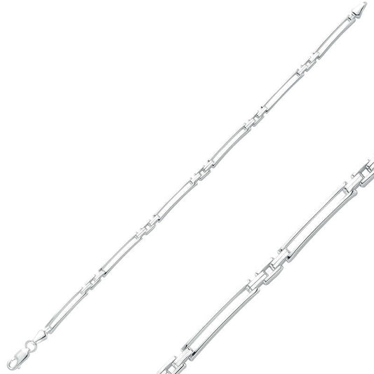 Bracelet fin en argent pour homme à double rangée