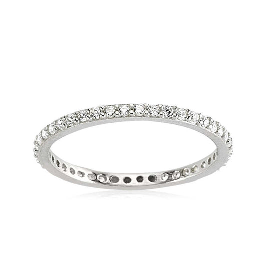 Bague fine ronde en argent pour femme