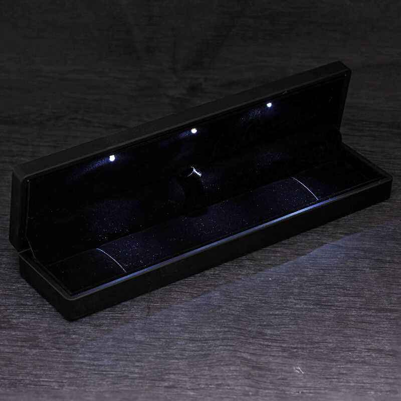 4 mm White Stone Channel Women's Silver Bracelet with Light-Up Box