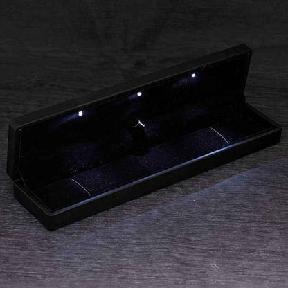 4 mm White Stone Channel Women's Silver Bracelet with Light-Up Box