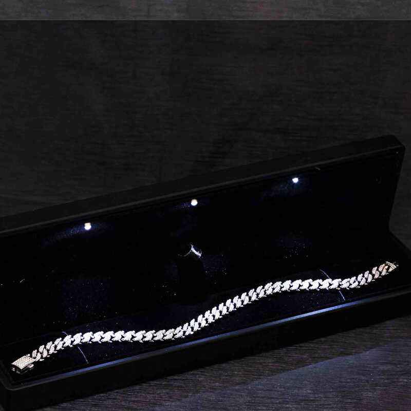 Lighted Box Stone Gourmet Women's Silver Bracelet