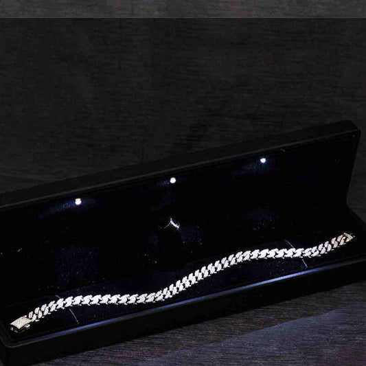 Lighted Box Stone Gourmet Women's Silver Bracelet