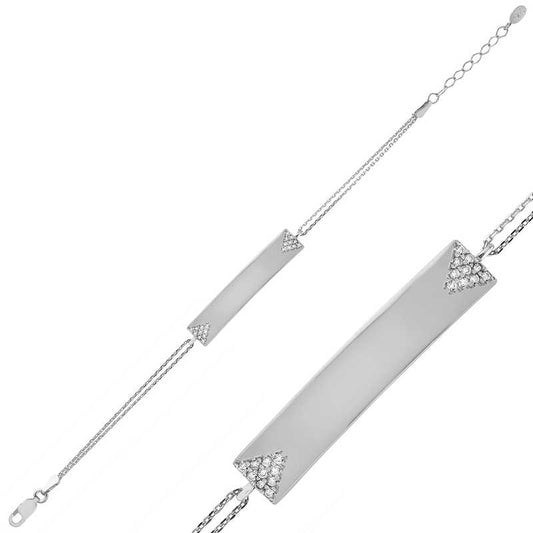 Name Plated Women's Silver Bracelet