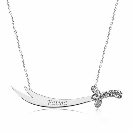 Collier en argent pour femme avec épée nommée Zulfiqar