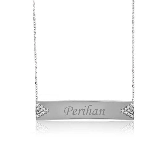 Collier en argent plaqué nom pour femme
