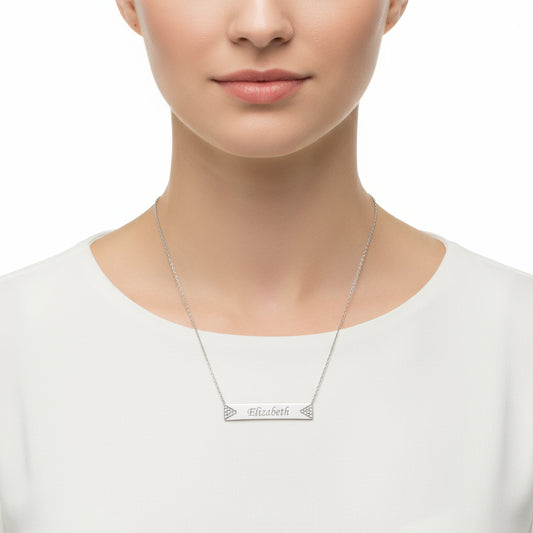 Name Plated Women's Silver Necklace