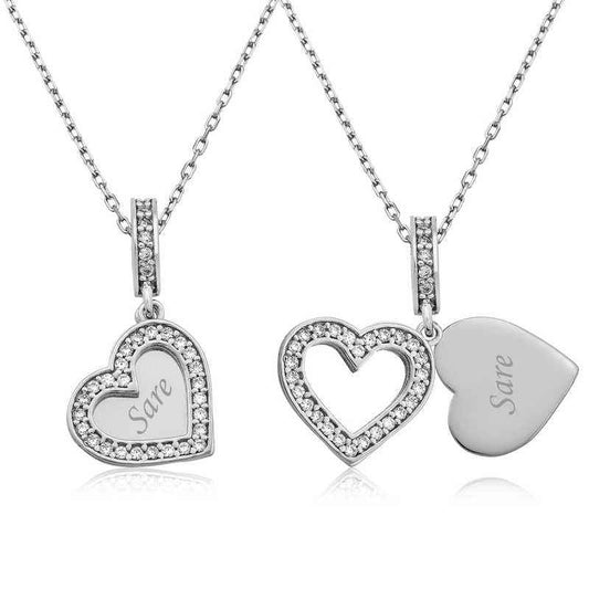 Your Name Engraved in My Heart Silver Necklace