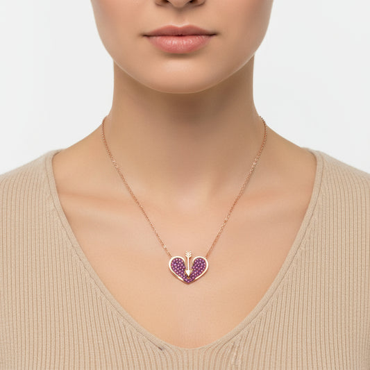 Heart Arrow Women's Silver Necklace