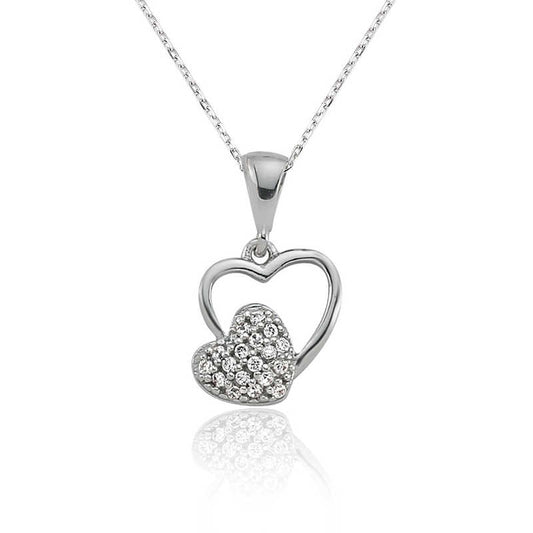 Heart-Shaped Women's Silver Necklace