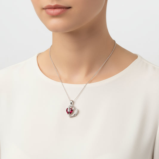 Collier en argent en forme de cœur pour femme